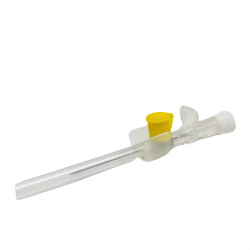 Branula cu valva si aripioare - Galben - 24G - set 100 buc