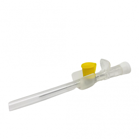 Branula cu valva si aripioare - Galben - 24G - set 100 buc