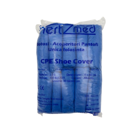 Acoperitori Pantofi Botosei Protectie HZM Unica Folosinta 30 microni set 100 buc/punga