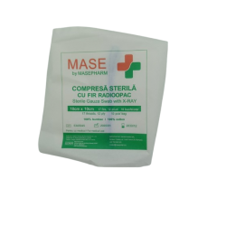 Compresa sterila - Mase - 10x10cm cu fir radioopac, 17 fire, 12 pliuri, 10 buc / plic